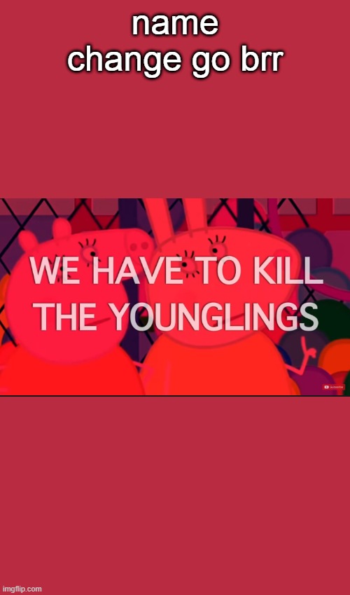 we have to kill the younglings | name change go brr | image tagged in we have to kill the younglings | made w/ Imgflip meme maker