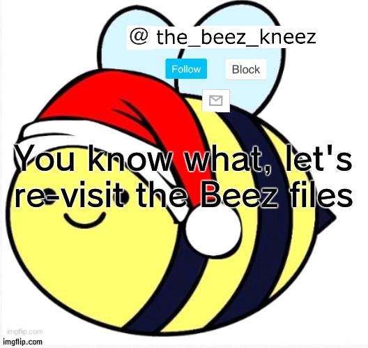 To see if Beez's name was tarnished for the better or worse | You know what, let's re-visit the Beez files | image tagged in beez announcement | made w/ Imgflip meme maker