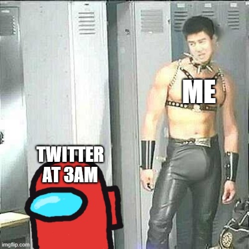 me at 3am | ME; TWITTER AT 3AM | image tagged in meme life | made w/ Imgflip meme maker