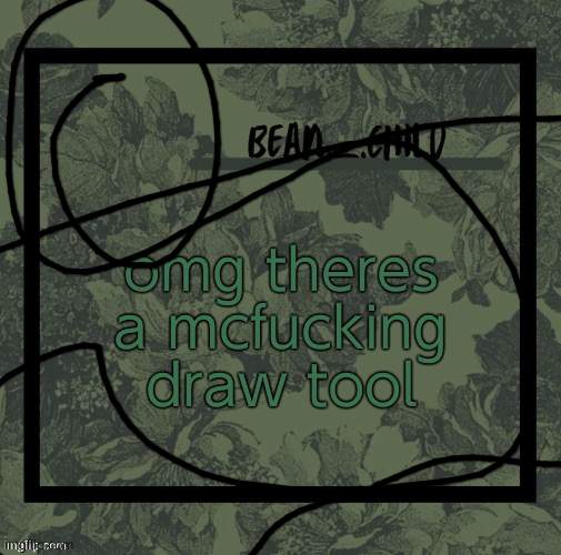 McFucking | omg theres a mcfucking draw tool | image tagged in beans army green temp | made w/ Imgflip meme maker