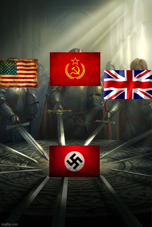 Ww2 be like | image tagged in knights of the round table,ww2 | made w/ Imgflip meme maker