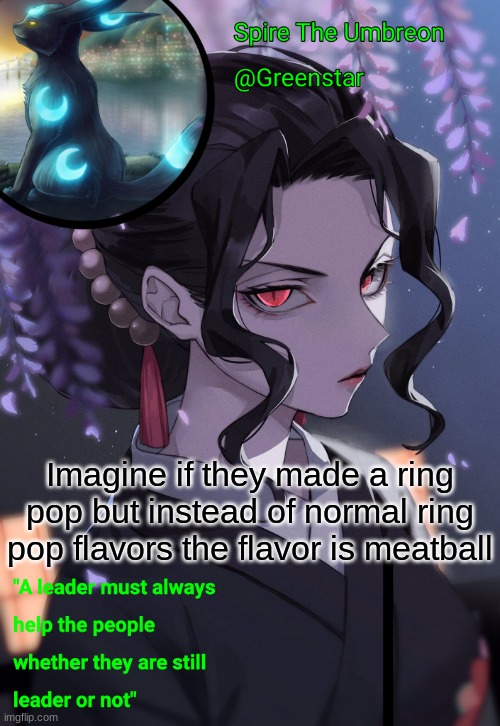 Imagine if they made a ring pop but instead of normal ring pop flavors the flavor is meatball | image tagged in muzan kibutsuji temp | made w/ Imgflip meme maker