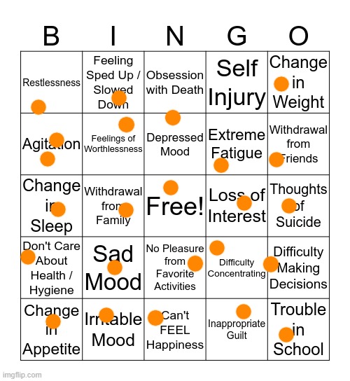 Don't. Even. ASK. | image tagged in depression bingo 1 | made w/ Imgflip meme maker