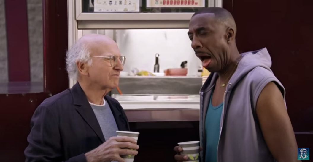 Larry David and Leon Black not liking coffee Blank Meme Template