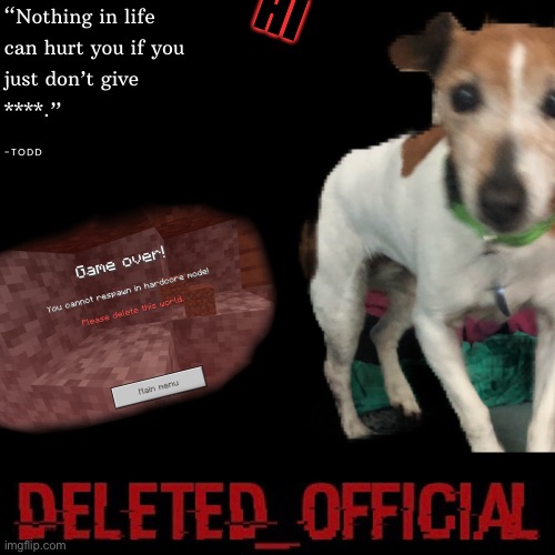 Hey, Deleted! | HI | image tagged in deleted_official announcement template | made w/ Imgflip meme maker