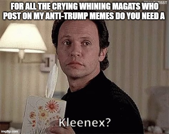 Billy Crystal | FOR ALL THE CRYING WHINING MAGATS WHO POST ON MY ANTI-TRUMP MEMES DO YOU NEED A | image tagged in billy crystal | made w/ Imgflip meme maker