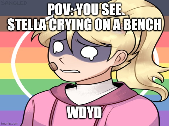 POV: YOU SEE STELLA CRYING ON A BENCH; WDYD | image tagged in roleplaying | made w/ Imgflip meme maker