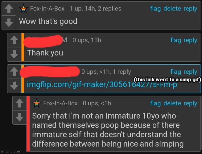 (this link went to a simp gif) | made w/ Imgflip meme maker