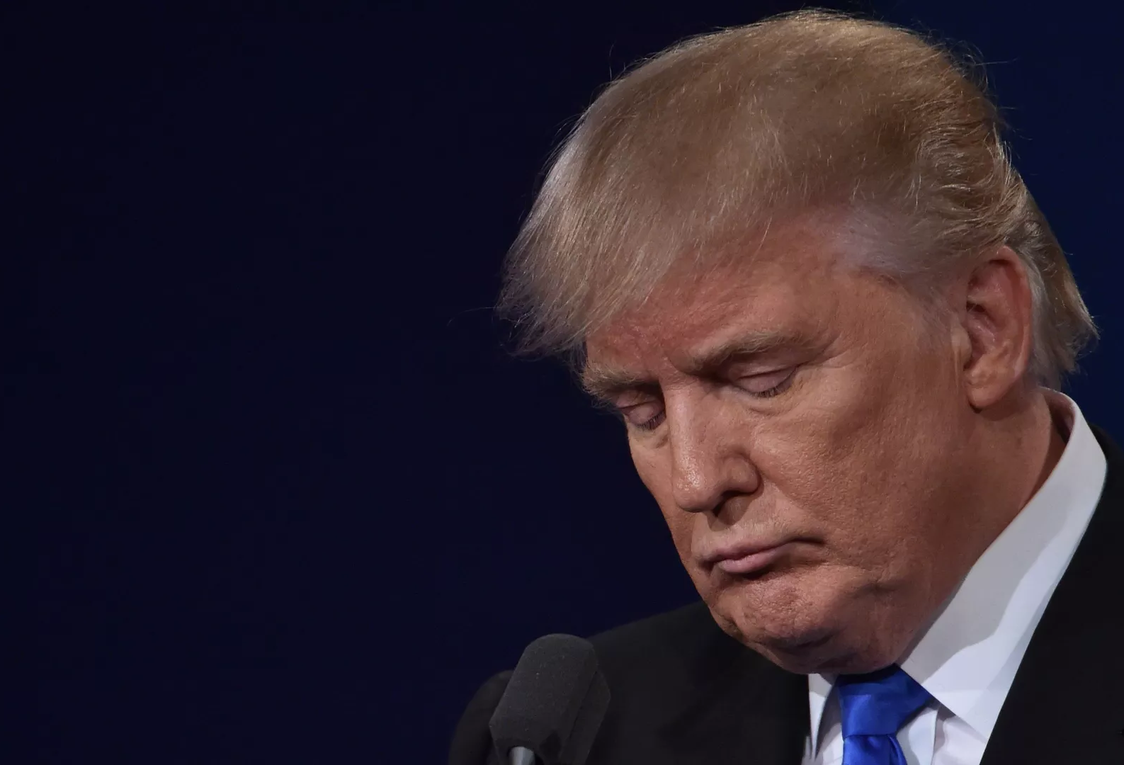 High Quality trump looking down sad Blank Meme Template