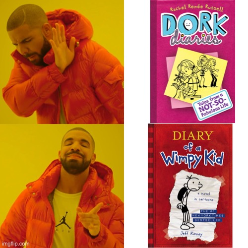 If you like Dork Diaries I respect your opinion | image tagged in memes,drake hotline bling | made w/ Imgflip meme maker
