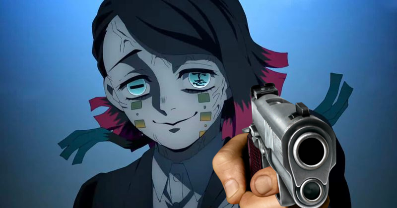 High Quality Enmu with a gun [Demon Slayer] Blank Meme Template