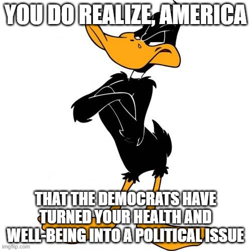 I hate the government. I've never loved it, but now I hate it even more. | YOU DO REALIZE, AMERICA; THAT THE DEMOCRATS HAVE TURNED YOUR HEALTH AND WELL-BEING INTO A POLITICAL ISSUE | image tagged in you do realize | made w/ Imgflip meme maker