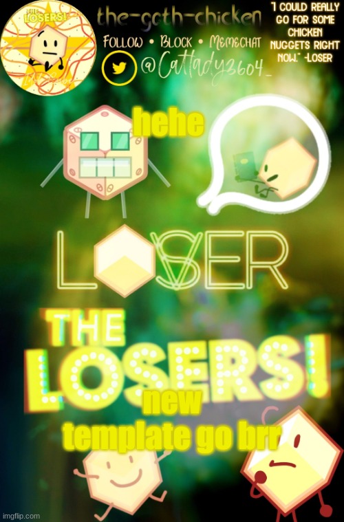 it's cube man | hehe; new template go brr | image tagged in the-goth-chicken's loser announcement template | made w/ Imgflip meme maker