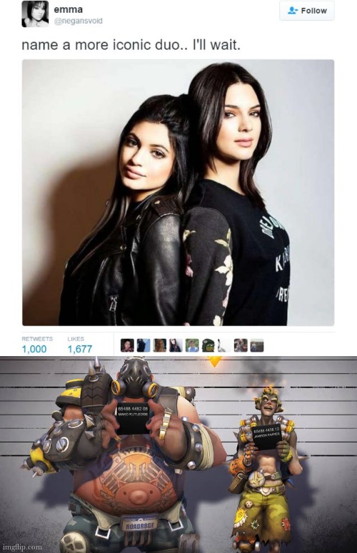 Junkrat and Roadhog!!! | image tagged in name a more iconic duo | made w/ Imgflip meme maker