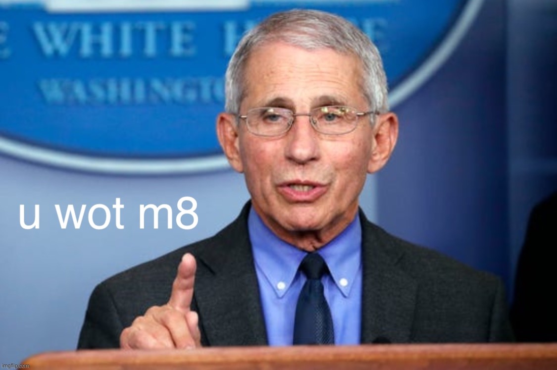Dr Fauci u wot m8 | image tagged in dr fauci u wot m8 | made w/ Imgflip meme maker