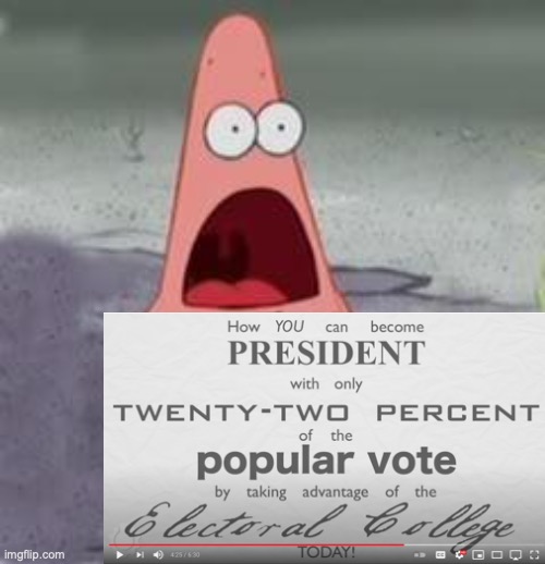 The Electoral College | image tagged in suprised patrick | made w/ Imgflip meme maker