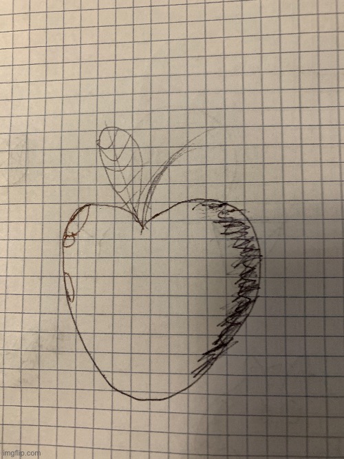 An apple I drew when I was supposed to be doing math | made w/ Imgflip meme maker