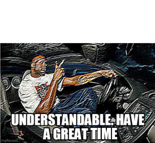 UNDERSTANDABLE, HAVE A GREAT DAY | TIME | image tagged in understandable have a great day | made w/ Imgflip meme maker