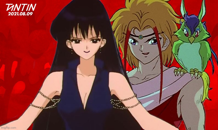 Mistress 9 and Suzaku | image tagged in sailor moon,yu yu hakusho,villain,anime | made w/ Imgflip meme maker