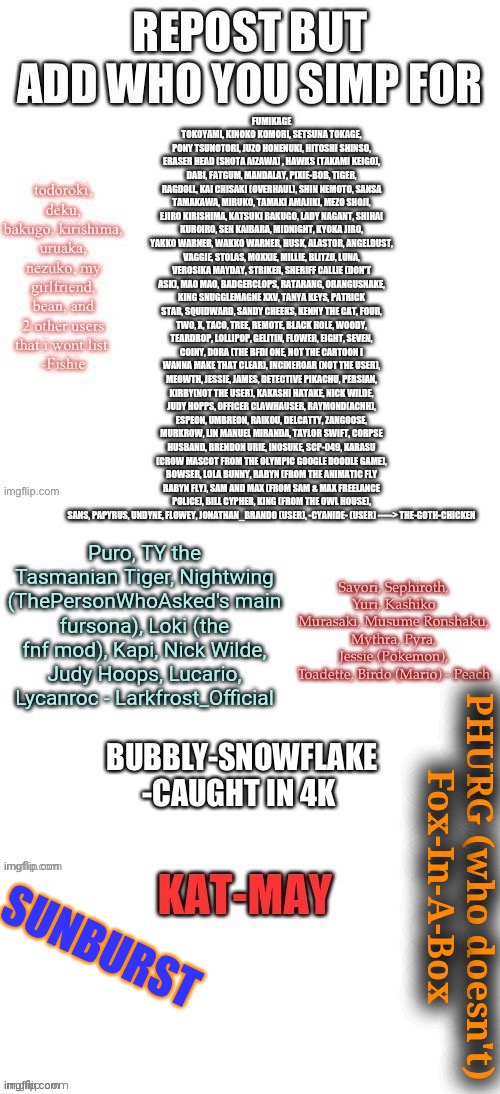 Who is currently my gf yes | SUNBURST | made w/ Imgflip meme maker