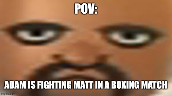 matt | POV:; ADAM IS FIGHTING MATT IN A BOXING MATCH | image tagged in matt | made w/ Imgflip meme maker