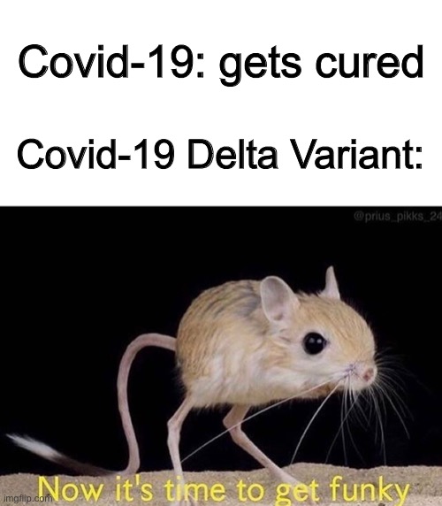  Covid-19: gets cured; Covid-19 Delta Variant: | image tagged in memes,now it s time to get funky,covid 19,coronavirus,so true memes | made w/ Imgflip meme maker