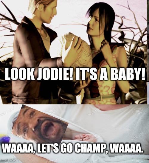 Shannon '' the baby '' Briggs | LOOK JODIE! IT'S A BABY! WAAAA, LET'S GO CHAMP, WAAAA. | image tagged in memes | made w/ Imgflip meme maker