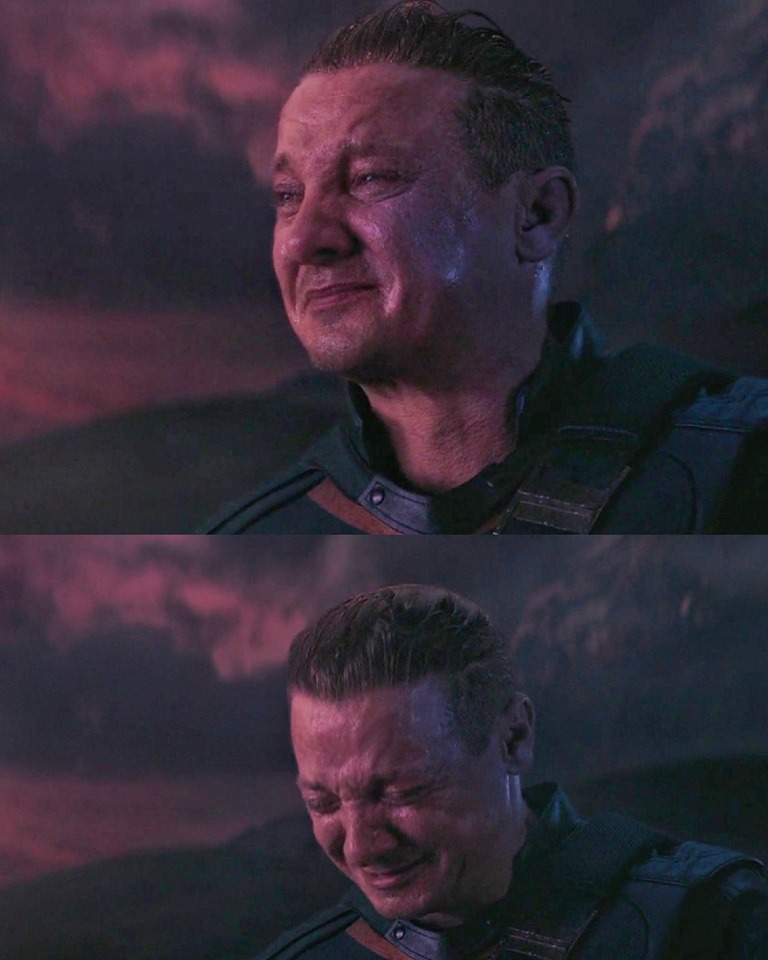 High Quality Hawkeye Crying Blank Meme Template