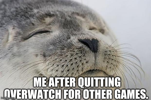 Satisfied Seal | ME AFTER QUITTING OVERWATCH FOR OTHER GAMES. | image tagged in memes,satisfied seal | made w/ Imgflip meme maker