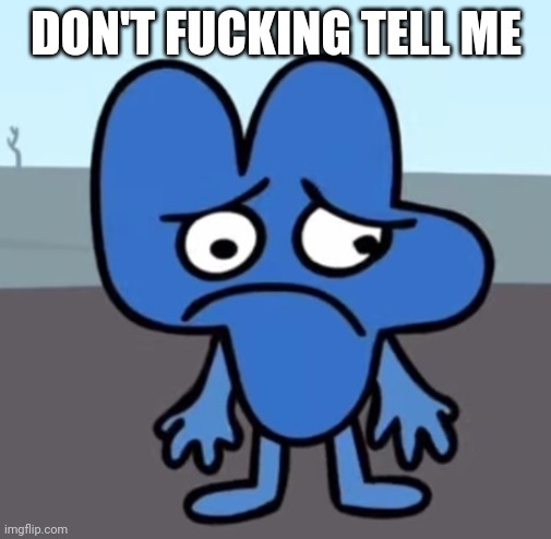 sad four bfb | DON'T FUCKING TELL ME | image tagged in sad four bfb | made w/ Imgflip meme maker