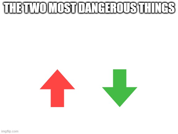 Blank White Template | THE TWO MOST DANGEROUS THINGS | image tagged in blank white template | made w/ Imgflip meme maker