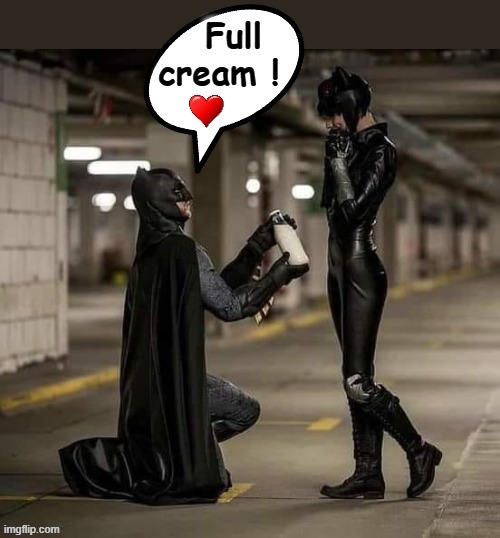 Full Cream Milk ! | image tagged in batgirl | made w/ Imgflip meme maker