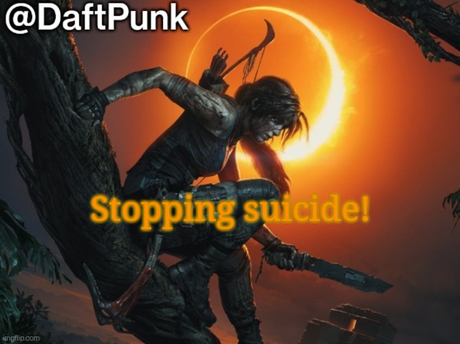 e. | Stopping suicide! | image tagged in hey you little crofty | made w/ Imgflip meme maker