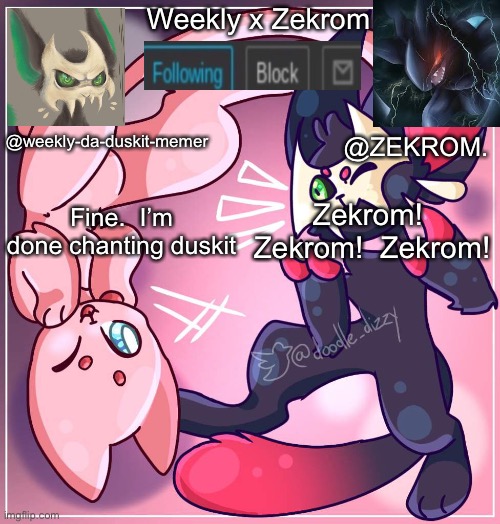 Weekly x zekrom announcement temp Blank Meme Template