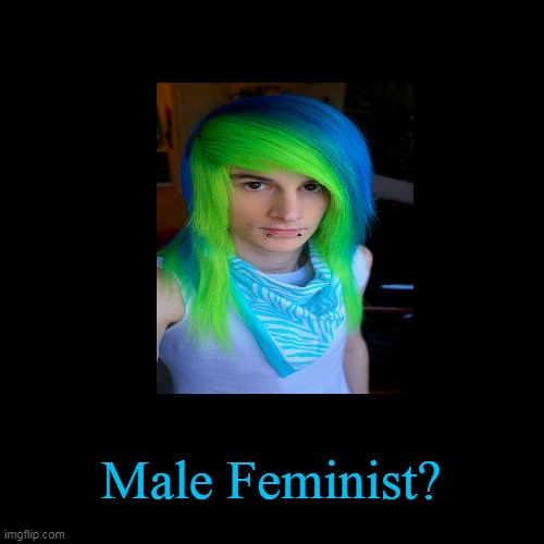 Black Plain Template | Male Feminist? | image tagged in black plain template | made w/ Imgflip meme maker