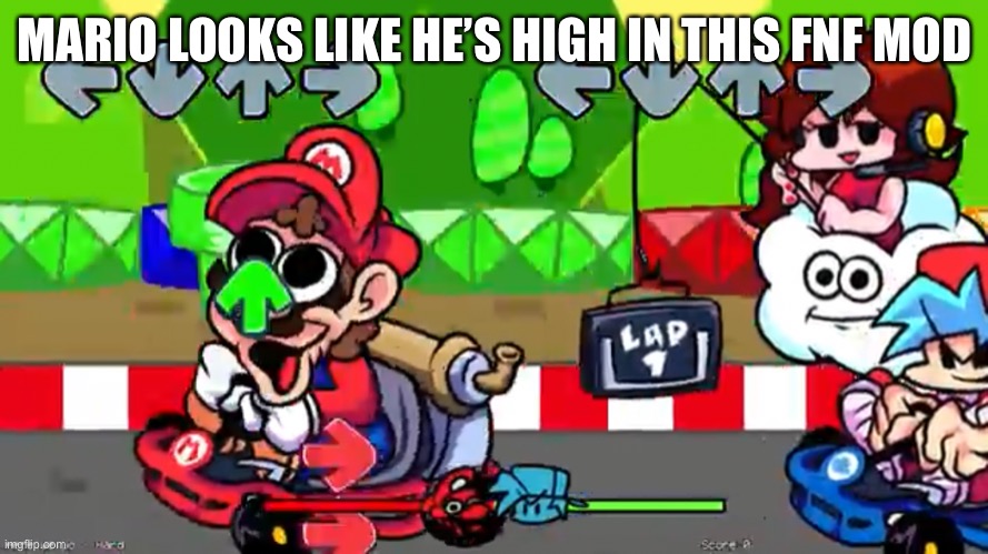 MARIO LOOKS LIKE HE’S HIGH IN THIS FNF MOD | made w/ Imgflip meme maker