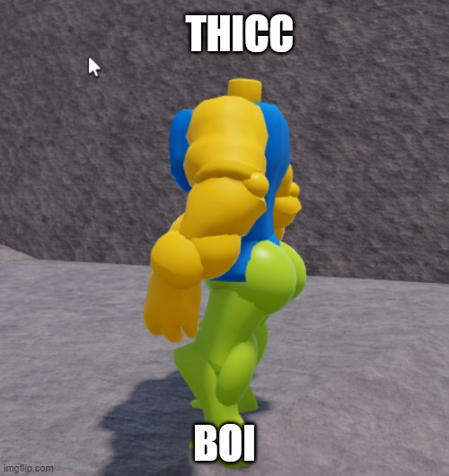 Thicc noob | THICC; BOI | image tagged in thicc noob | made w/ Imgflip meme maker