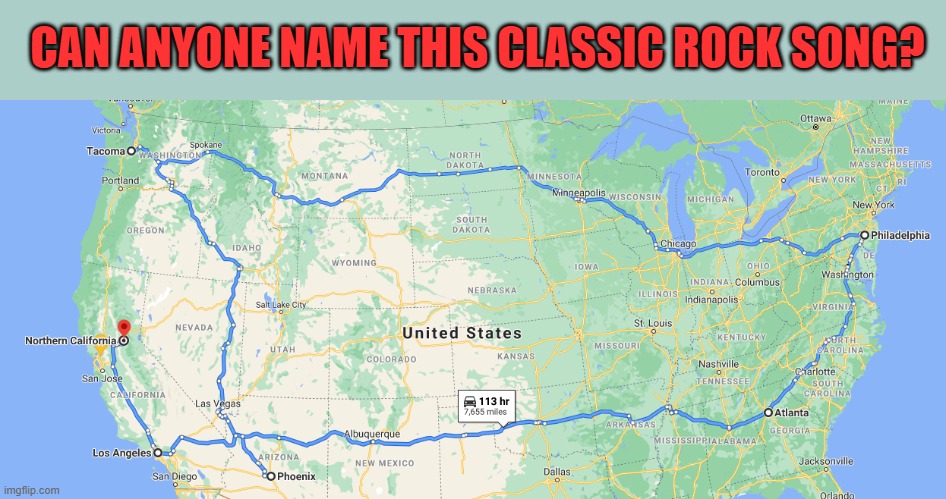 I've done this one years ago, but this is the perfect stream to put it back on. | CAN ANYONE NAME THIS CLASSIC ROCK SONG? | image tagged in funny memes | made w/ Imgflip meme maker