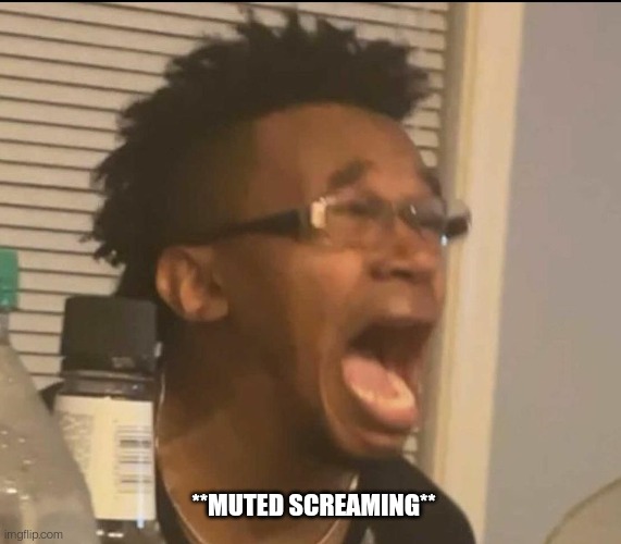 Screaming | **MUTED SCREAMING** | image tagged in mute | made w/ Imgflip meme maker