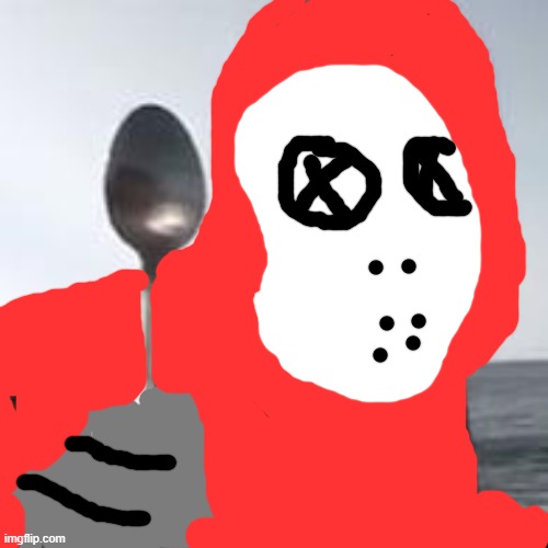 we got spoon | image tagged in horiible murder with a spoon | made w/ Imgflip meme maker