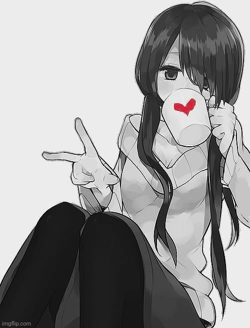 Anime Coffee/Peace | image tagged in anime coffee/peace | made w/ Imgflip meme maker