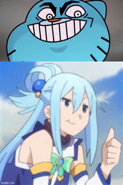 image tagged in evil gumball,another anime thumb | made w/ Imgflip meme maker