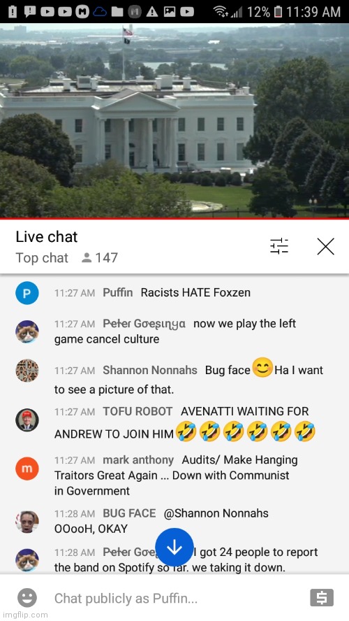 Racists hate Foxzen,  try to play Cancel Culture | image tagged in earth tv wh chat 8-10-21 48,cancel culture,racists,fascists,white house,foxzen | made w/ Imgflip meme maker