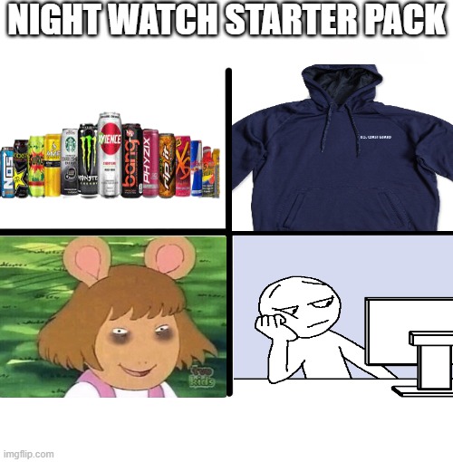 Blank Starter Pack | NIGHT WATCH STARTER PACK | image tagged in memes,blank starter pack | made w/ Imgflip meme maker