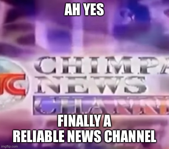 Ah yes | AH YES; FINALLY A RELIABLE NEWS CHANNEL | image tagged in monke,lol,epic,chimp,meme,news | made w/ Imgflip meme maker