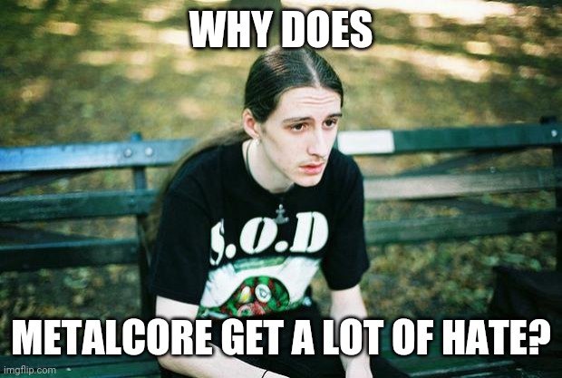 Metalcore hatred | WHY DOES; METALCORE GET A LOT OF HATE? | image tagged in metalhead,hate,first world metal problems,metalcore,heavy metal,metal | made w/ Imgflip meme maker