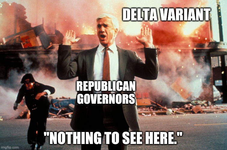 Nothing To See Here | DELTA VARIANT; REPUBLICAN GOVERNORS; "NOTHING TO SEE HERE." | image tagged in nothing to see here,delta variant,covid,republican | made w/ Imgflip meme maker