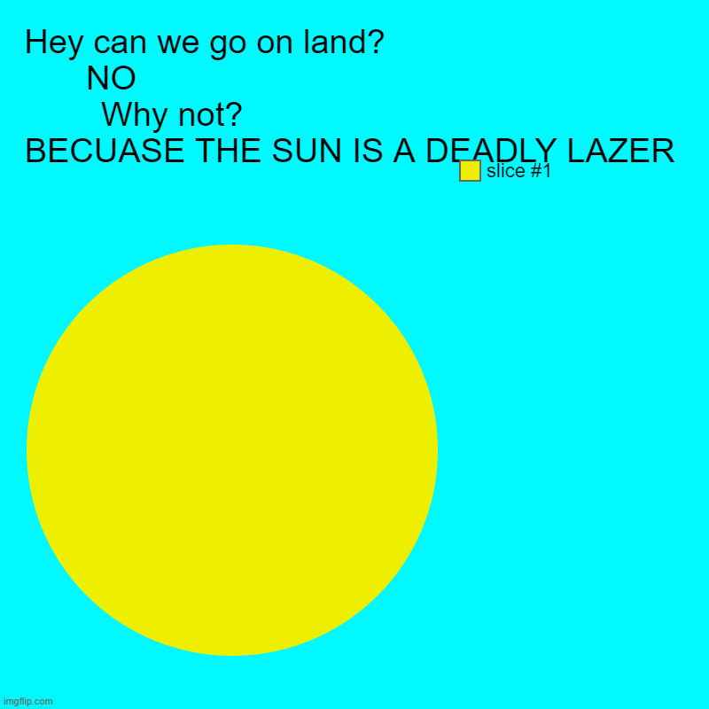 Simplicity at its finest | Hey can we go on land?                                     NO                                                         Why not?               | image tagged in charts,pie charts | made w/ Imgflip chart maker