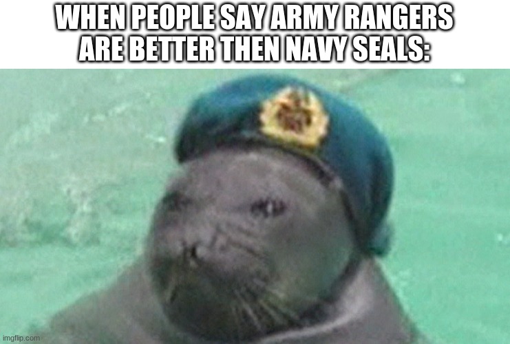 WHEN PEOPLE SAY ARMY RANGERS ARE BETTER THEN NAVY SEALS: | made w/ Imgflip meme maker