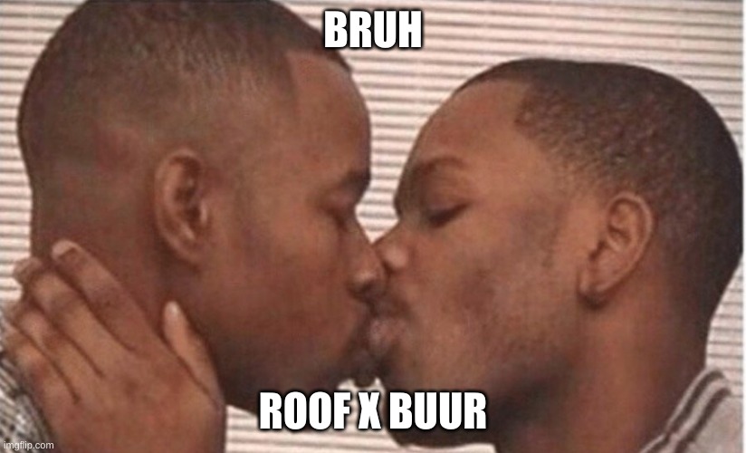 youtuber) roof kissing buur in real life | BRUH; ROOF X BUUR | image tagged in kissing | made w/ Imgflip meme maker